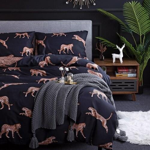 Summer Bedding Set Leopard Printing AB Face European Quilt Cover And Pillowcase Dormitory Household Full Size Home Bedding