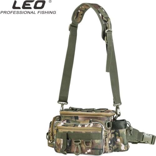 Leo Fishing Bag Men Shoulder Bag Fishing Tackle Storage Bag Outdoor Photography Multipurpose Camo Fishing Tools Carrier