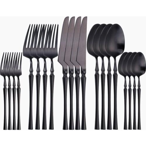 Black Cutlery Stainless Steel Fork Spoon Knife Set Luxury Tableware Dinnerware for Restaurants Knives Spoon Cutlery Dropshipping