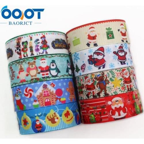 197133,7/8'' 22mm Christmas holiday decoration gift wrapping Printed grosgrain ribbon,10yrds DIY handmade headwear accessories
