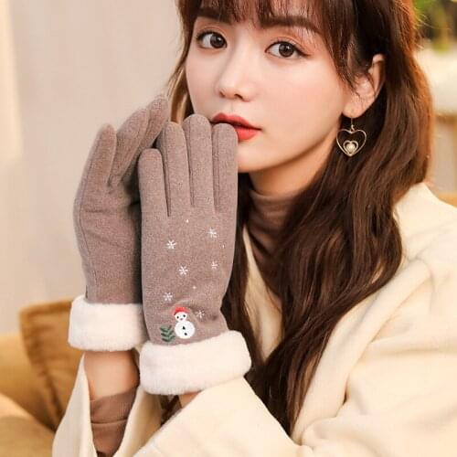 Autumn and Winter Touch Screen German Velvet Warm Gloves for Men Women Thickened Self-heating Windproof and Cold-proof Gloves