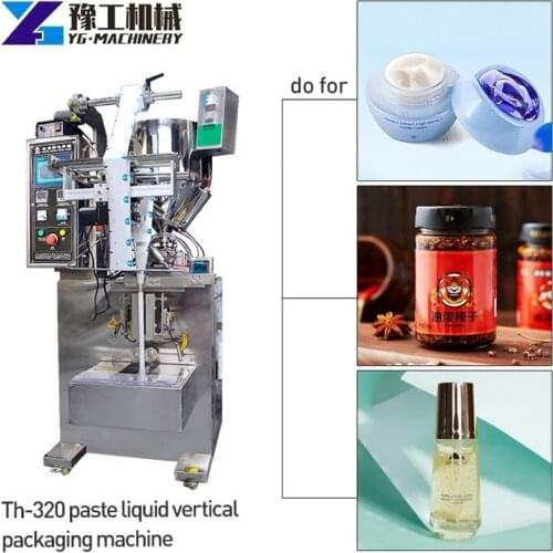 THB4-320C1-YQ50 Label Printer Small Automatic Packaging Machine for Chili Sauce Peanut Butter Liquid Paste Packing Machine