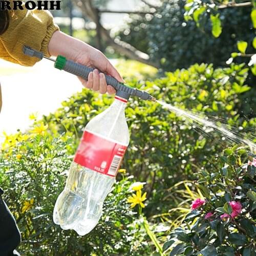 Household Beverage Bottle Sprinkler Pressure Watering Simple Watering Gun Sprayer Water Pressure Adjustable Garden Spray Gun