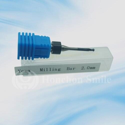 30pcs Yena Dental zirconia burs size 2.0/1.0/0.6mm/ Yena D43/D41/D15 CADCAM machine use/ Shaft 3mm length 50mm/46mm