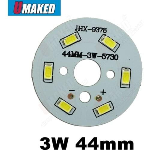 3W 44mm 330lm LED PCB with smd5730 chips installed, aluminum plate base for bulb light, ceiling light, LED lamps