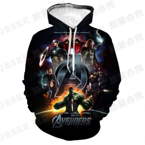 The Avengers Hoodies Cool Marvel 3D Print Men Women Children Streetwear Pullover Fashion Sweatshirt Boy Girl Kids Brand Clothing