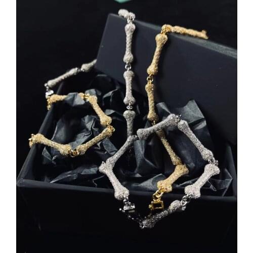 Spring And Summer EYEFUNNY Style Chain Mini Bone Bracelet Diamond Trend Jewelry Real Gold Plating Couple Accessories