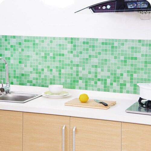 45x200CM Waterproof Wall Stickers Decals Mosaic Aluminum Foil Self-adhensive Anti Oil Kitchen Wallpaper DIY Home Decor 2018