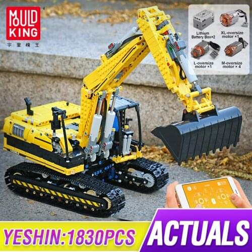 Mould King 13112 High-Tech Engineering Excavator Building Blocks Set City Construction Truck Brick Toys Car For Children Kids