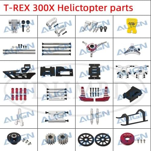 Align T-rex 300X Helicopter parts Main Rotor Holder Main Shaft Feathering Shaft CCPM Metal Swashplate Battery Mount Landing Skid