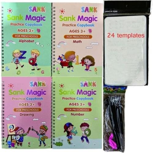 1 Set Magic Calligraphy Notebook Learn English Book Magic Notebook of Calegrafia for Children Educational Toys