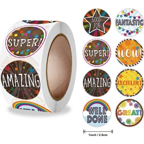 100-500pcs Cute Words Reward Stickers Cartoon Sticker for Teacher Encouragement Reward Children Toy Journal Scrapbook Sticker