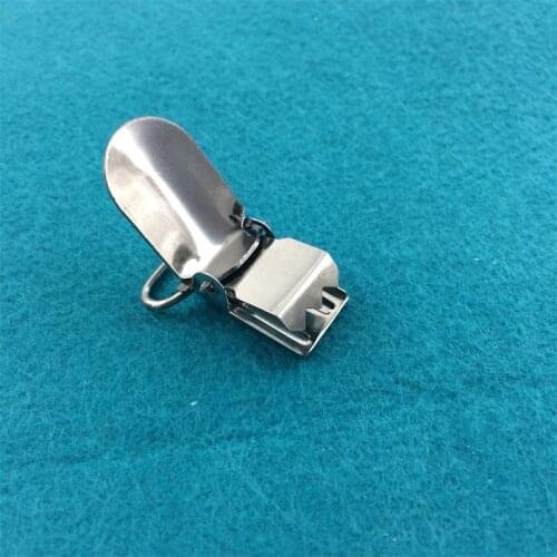 100 pcs NEW 2.0cm 0.8'' Stainless iron Suspenders clip Garment Clips TQ530