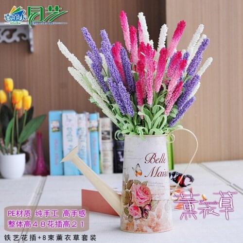 12Branch Zakka style European PE flower Lavender bouquet of dried flowers plant simulation decorative flowers