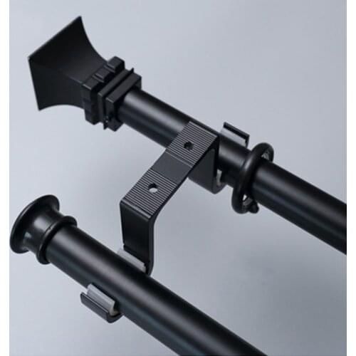 2021 New 2pcs Double Curtain Rod Brackets Window Hardware Hook Holder Hanger Home Decor