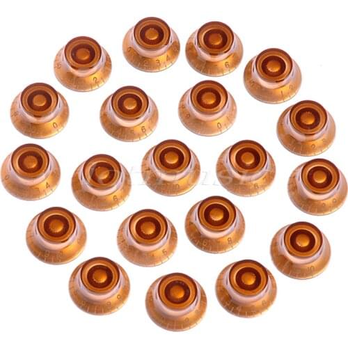 20 Pack Top Hat Amber Guitar Speed Knobs for Electric Guitar Replacement