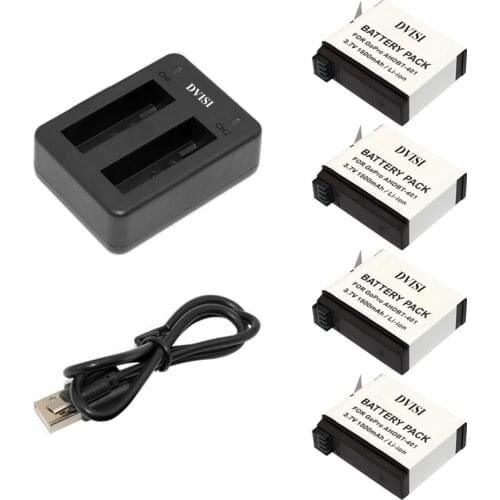 4pcs AHDBT-401 AHDBT 401 Gopro Hero 4 Rechargeable Battery with Dual USB Charger Port Home for Gopro Hero4 HD Camera P0019279