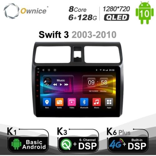 6G+128G Ownice Octa core Android 10.0 car radio gps DVD player for suzuki swift 2008 - 2014 4G LTE DSP SPDIF 1280*720 BT 5.0