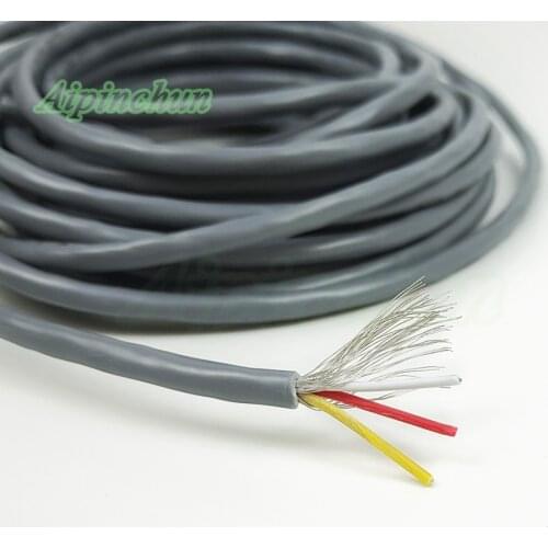 Aipinchun 2Meters 2 3 4 5 Core Shielded Wire UL 2547 28AWG 2.1 Channel Audio Line Signal Cable Shield Wire for Amplifier