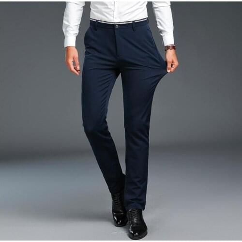 2020 High Quality New Brand Men Pants Casual Classics Fashion Male Trousers Black Business Formal Full Length Mens Pants