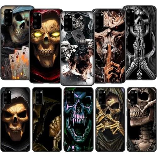 T87 Grim Reaper Skull Skeleton Case for Samsung Galaxy Note 8 9 10 S6 S7 S8 S9 S10 S10E S20 Ultra Plus Edge Lite