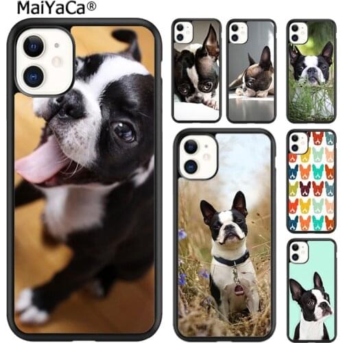 MaiYaCa Boston Terrier Dog Faces Phone Case Cover For iPhone SE 6s 7 8 plus X XR XS 11 12 pro max Samsung Galaxy S8 S9 S10 shell