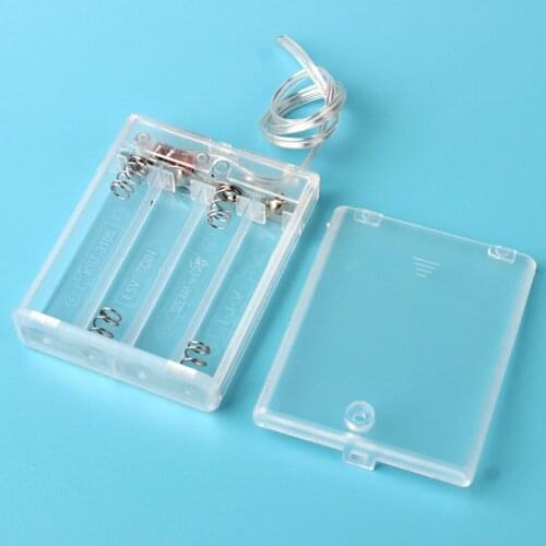 2 3 4 AA Battery Holder Box with Switch Transparent Case Battery Holder Storage Box to Keep Battery Organized Protected