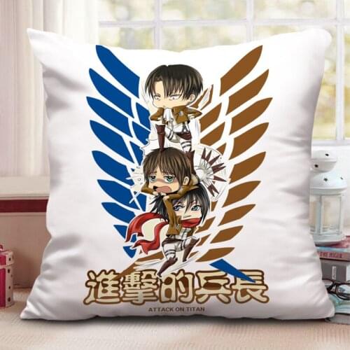 Attack On Titan Two Dimensions Manga Peripheral Double Sided Anime Plushie Doll Eren Cushion Pillow Stuffed Plush Toy Doll