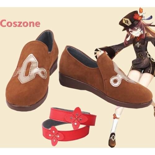 Genshin Impact Hu Tao Cosplay Shoes Boots Halloween Carnival Cosplay Costume Accessories