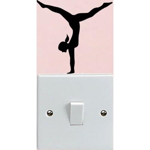 Gymnast Personalized Fashion Girl Decor Wall Decal Switch Sticker Vinyl 6SS0023