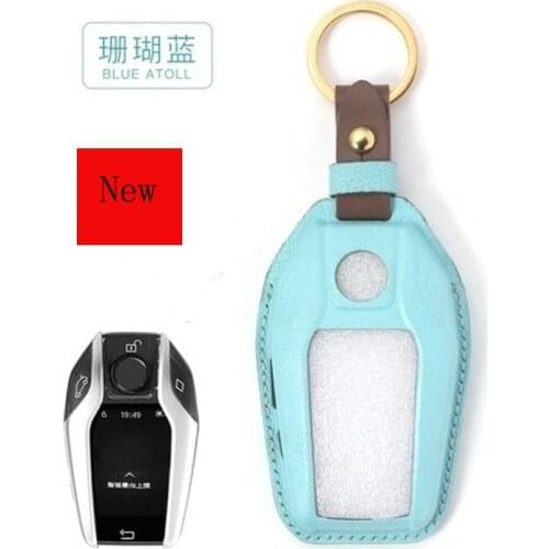 Leather Touch Screen LCD High-Quality Leather Touch Screen LCD Car Smart Key Case Cover for BMW 7 Series 5 Series X4