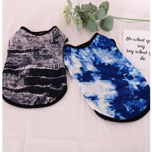 Summer Pet Dog Clothes Dog Tie-dye Tshit Puppy Vest Mesh Breathable For Small Medium Dog Accessories Pet Supplies Puppy Cat Vest
