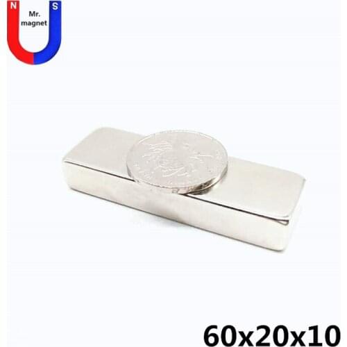6/10/50pcs 60x20x10 magnet large square cuboid 60x20x10 mm magnet permanent material rare earth 60*20*10 neodymium magnet strong