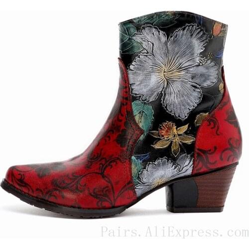 Fashion Creative Chelsea Boots women Genuine Leather shoes Luxury Design High Heel Ladies Festival Footwear Leather Big Size 42