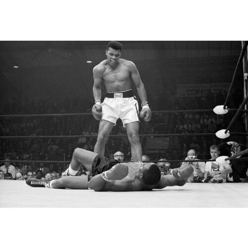 Mohammed Ali VS Sony Liston Sports Poster Wall Canvas Art Canvas Painting Decorative Painting for Boy Room Sports Star Picture
