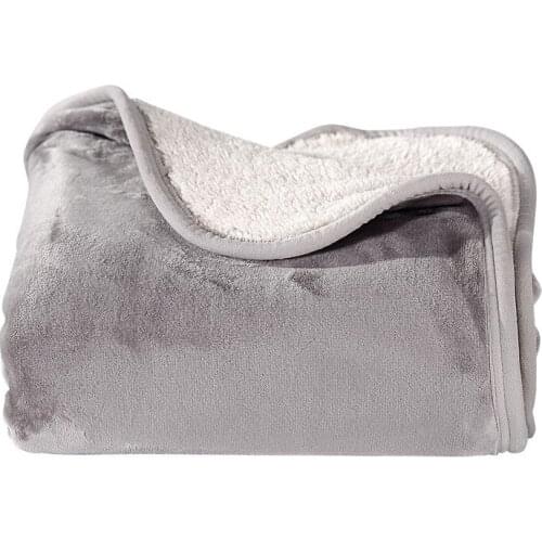 Solid Color Double Layers Flannel Throw Sofa Blanket Winter Warm Chair Lounge Rugs Soft Bed Plaid Tapestry Bedspread Home Decor