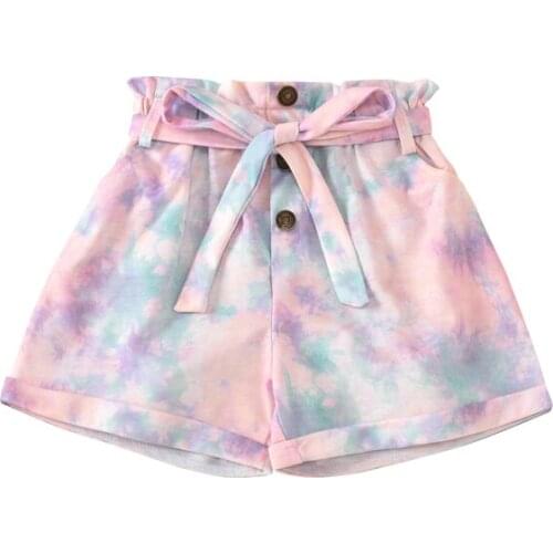 2-7Y Fashion Infant Baby Girls Summer Printed Shorts Elastic High Waist Colorful Print Trousers Shorts