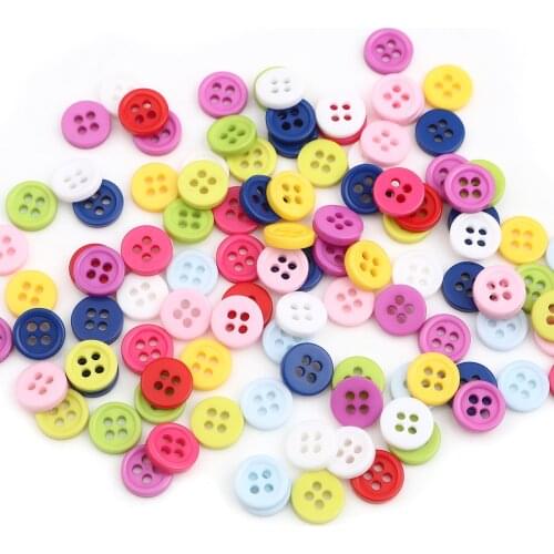 Resin Sewing Buttons Scrapbooking DIY 4 Holes Round Handwork Buttons Clothing Crafts Accessories Gift Card Decor 9mm Dia 500 PCs