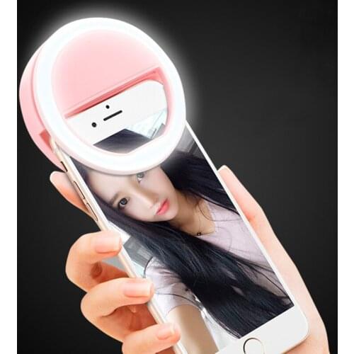 Portable Novelty Led Selfie Ring Light USB Rechargeable Makeup Lightings Led Selfie Lamp Mobile Phones Live Beauty Fill Light
