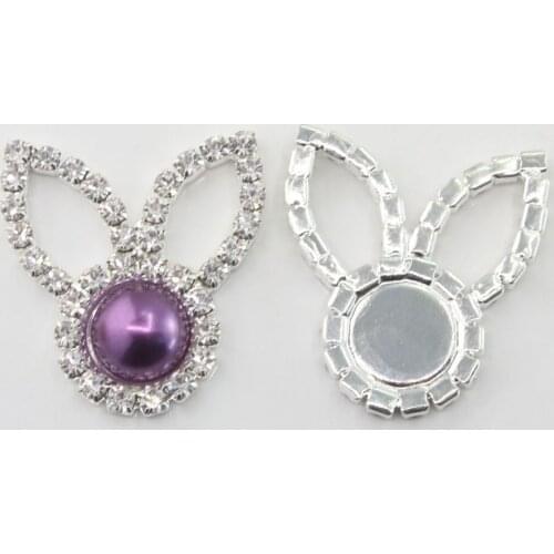 Nidalee Rhinestone Rabbit Cartoon Flatback Pearl Buttons High-grade Crystal Diamond Hair Wedding Invitation Accessories Boutons