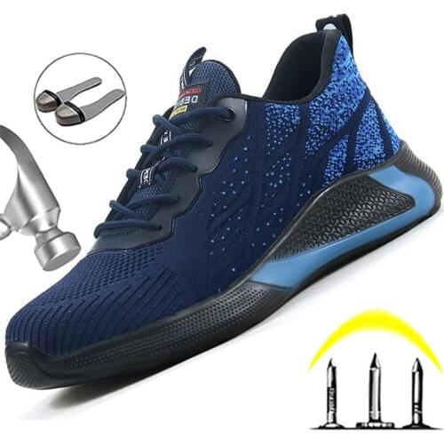 Work Sneakers Male Indestructible Safety Shoes Men Anti-smash Steel Toe Shoes Anti-puncture Work Shoes Boots Protective Shoes