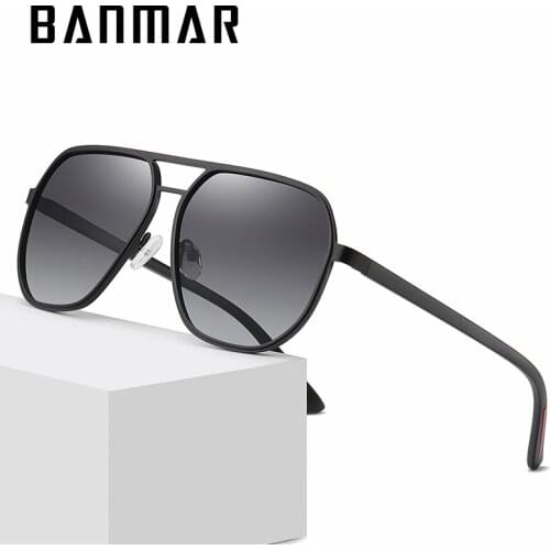 BANMAR BRAND DESIGN New Polarized Sunglasses Men Women Driving Pilot Frame Sun Glasses Male Goggle UV400