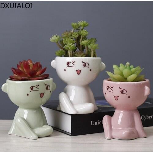 Modern minimalist creative abstract body art flower pot ceramic indoor desktop living room potted ornaments Home Decoration