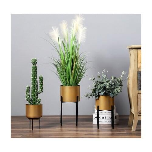 Nordic Style Light Luxury Wrought Iron Flower Frame Living Room Creative Home Green Plant Ornaments Simple Floor Flower Pot