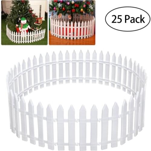TINKSKY White Picket Fence Miniature Home Garden Christmas Xmas Tree Wedding Party Decoration (25 Pieces)