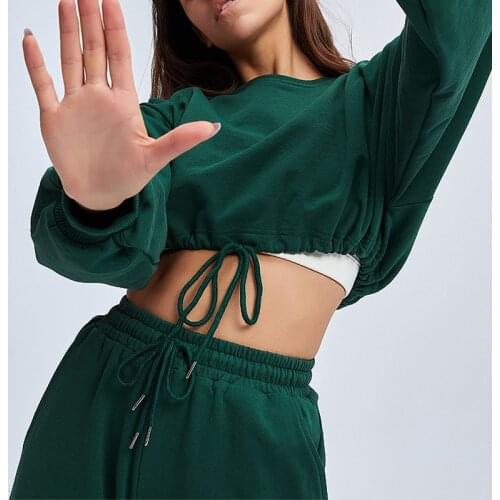 Spring Solid Tracksuit 2 Pieces Sets Women Crop Top Female Short Sweatshirts Suits 2021 Casual Sport Jogger Ladies Pants Suit