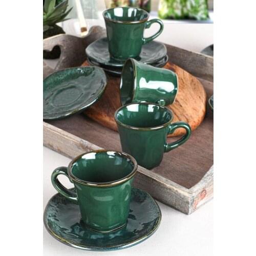 Vıpgross 6-Piece Coffee Cup Set Green kitchen mother presentation tray storage container plate dust cover spice bowl snack pitch