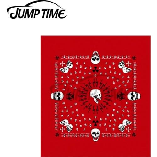 Jump Time 13 x 13cm Hazardous Skulls on Red Personality Creative Car Stickers Vinyl Material Decal Windshield Scratch-Proof