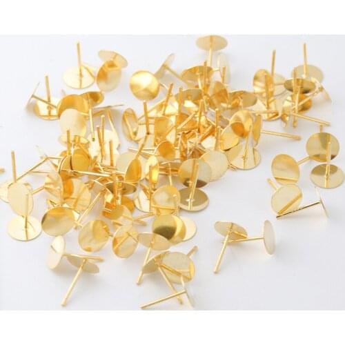 XINYAO 10 Pcs/Lot S925 Bowl Pin Tray Earrings Plug Base Pins Diameter 3/4/6/8mm Length 12 mm For Jewelry Making Accessories