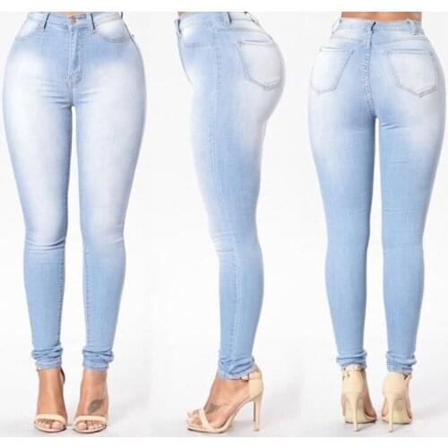 Fashion Slim Jeans Women Skinny High Waist Jeans Ladies Casual Denim Pencil Pants Stretch Waist Jeans Pants Feminina Plus Size